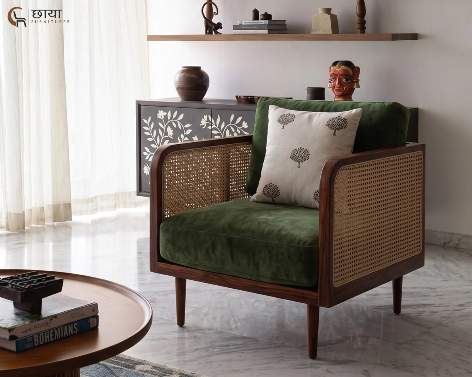 Skyler Arm Chair (Teak Finish) — 6