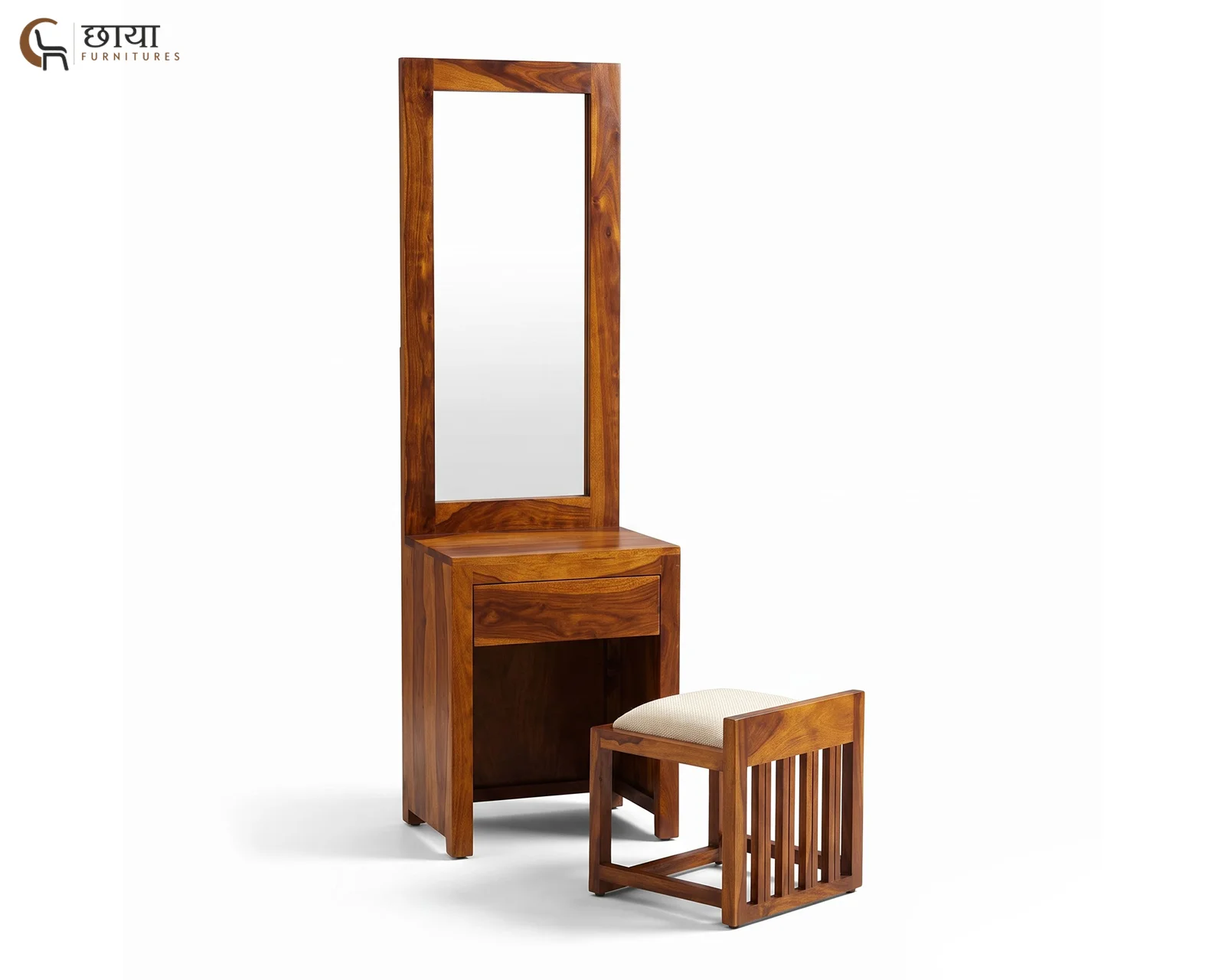 Rowan Sheesham Wood Dressing Table (Honey Finish) — 9