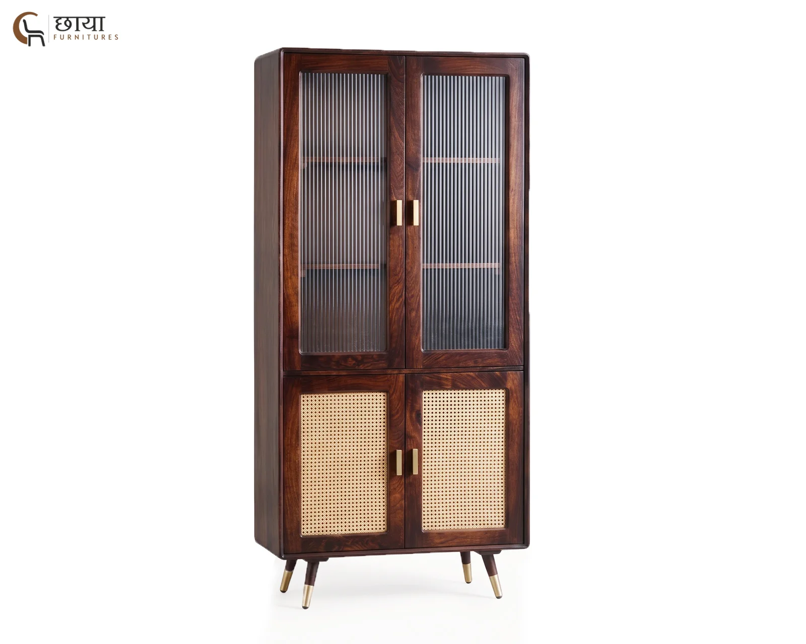 Jerald Sheesham Wood Kitchen Cabinet (Walnut Finish) — 9
