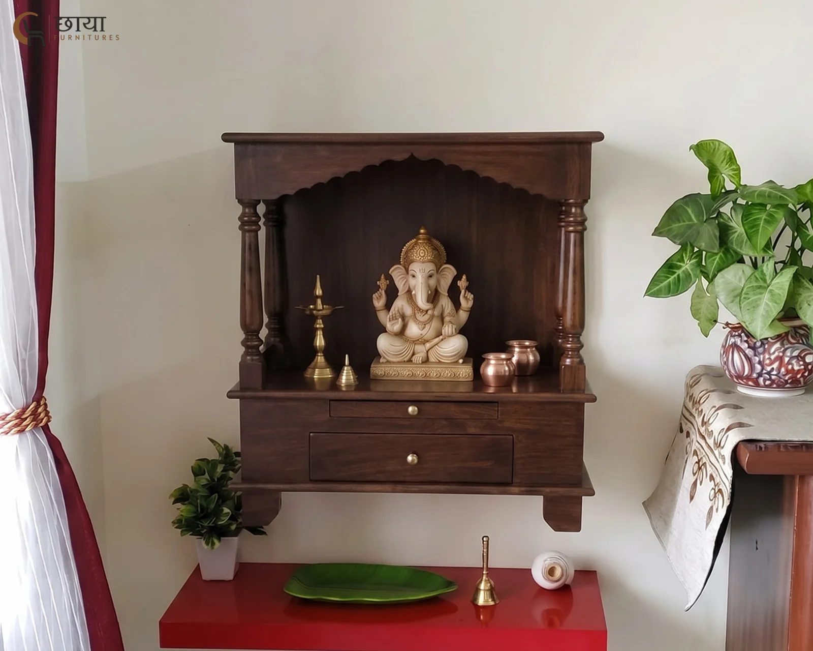 Aradhya Home Temple (Walnut Finish) — 3