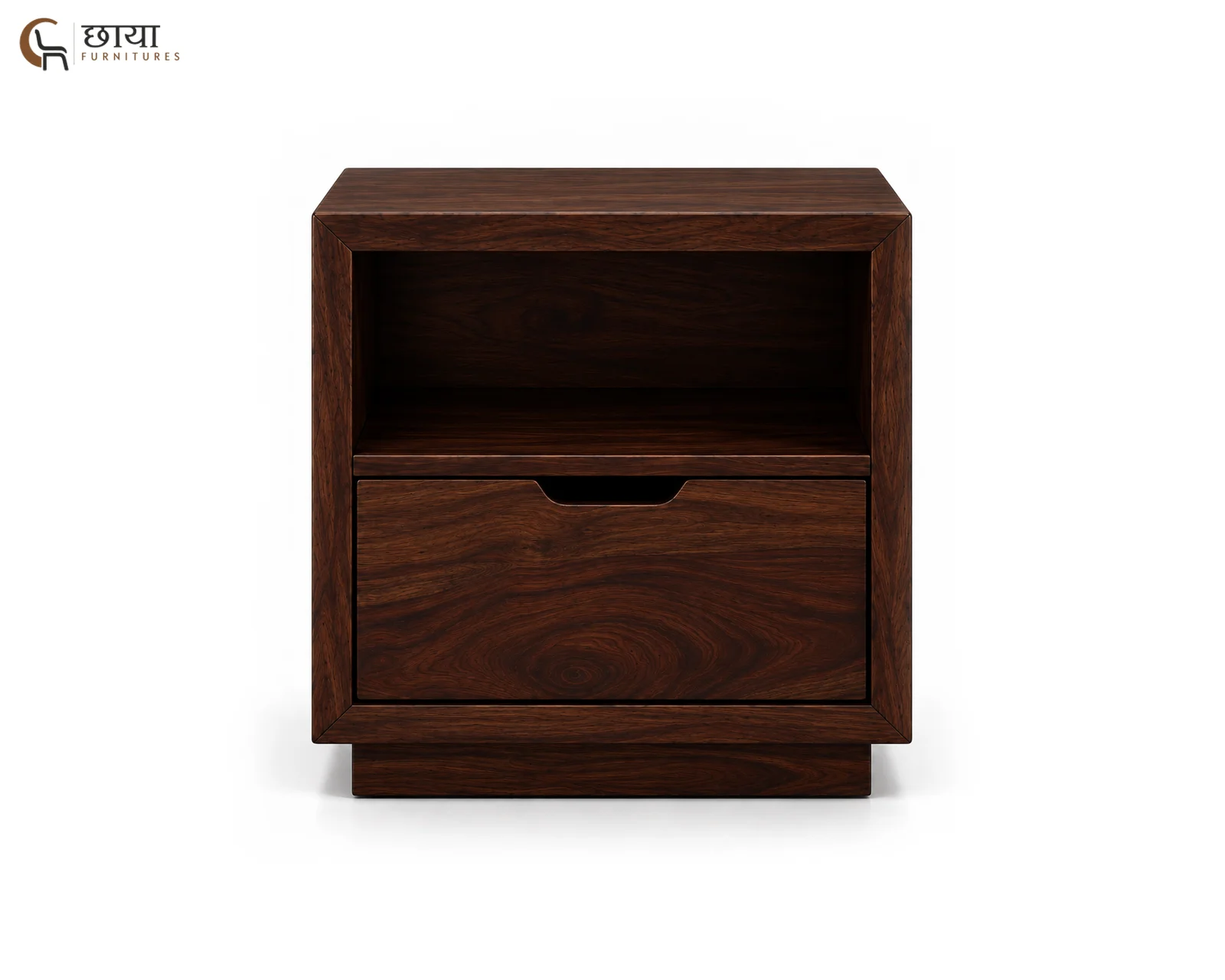 Nexa Bedside Table (Walnut Finish) — 1