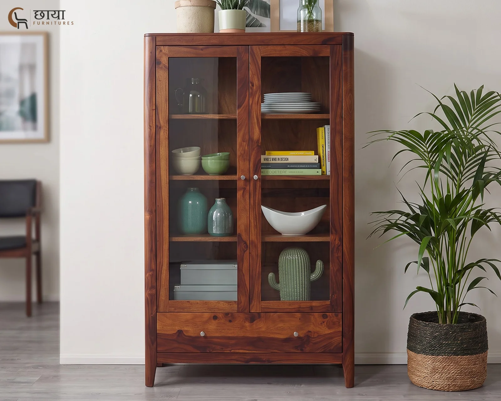Tommy Sheesham Wood Kitchen Cabinet (Honey Finish) — 15