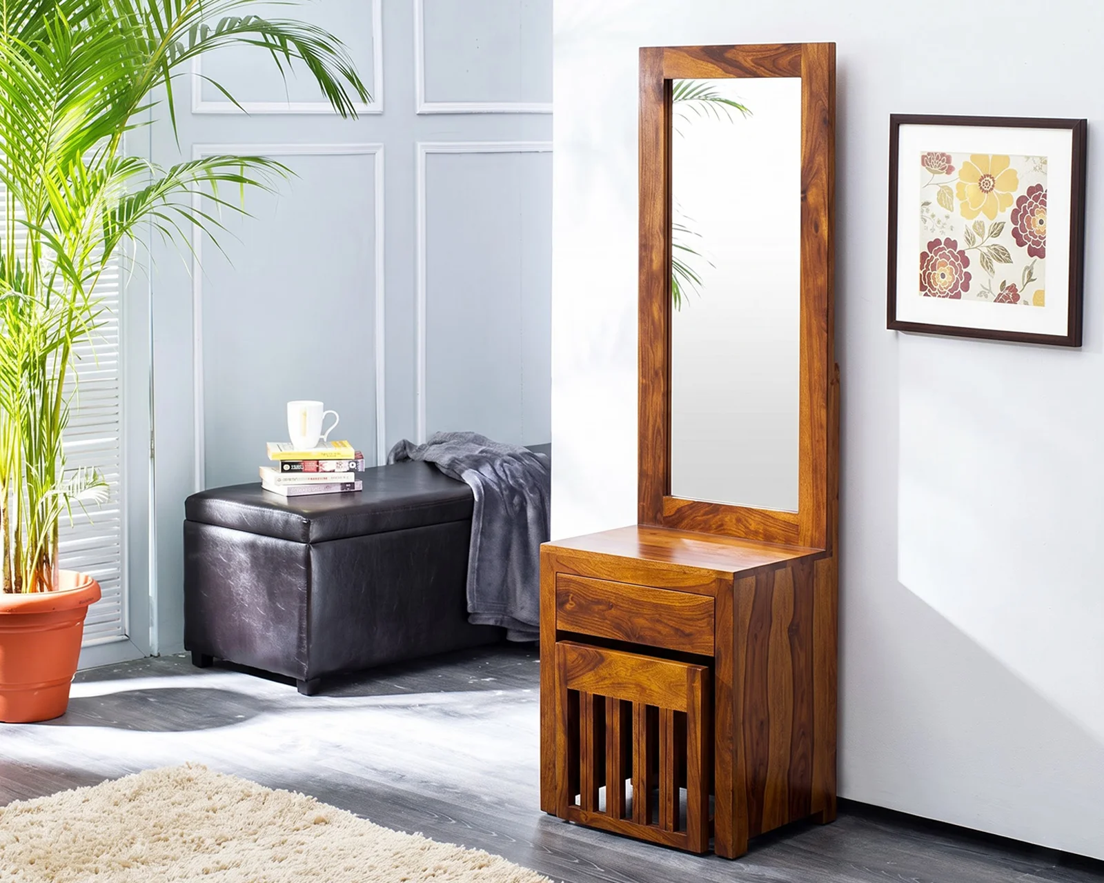 Rowan Sheesham Wood Dressing Table (Honey Finish) — 16
