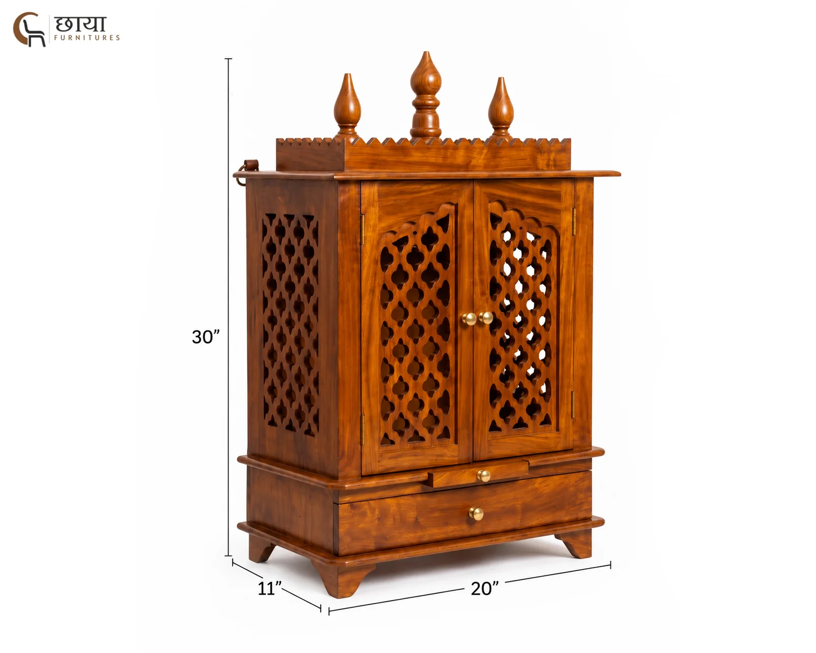 Veda Home Temple (Honey Finish) — dim 1