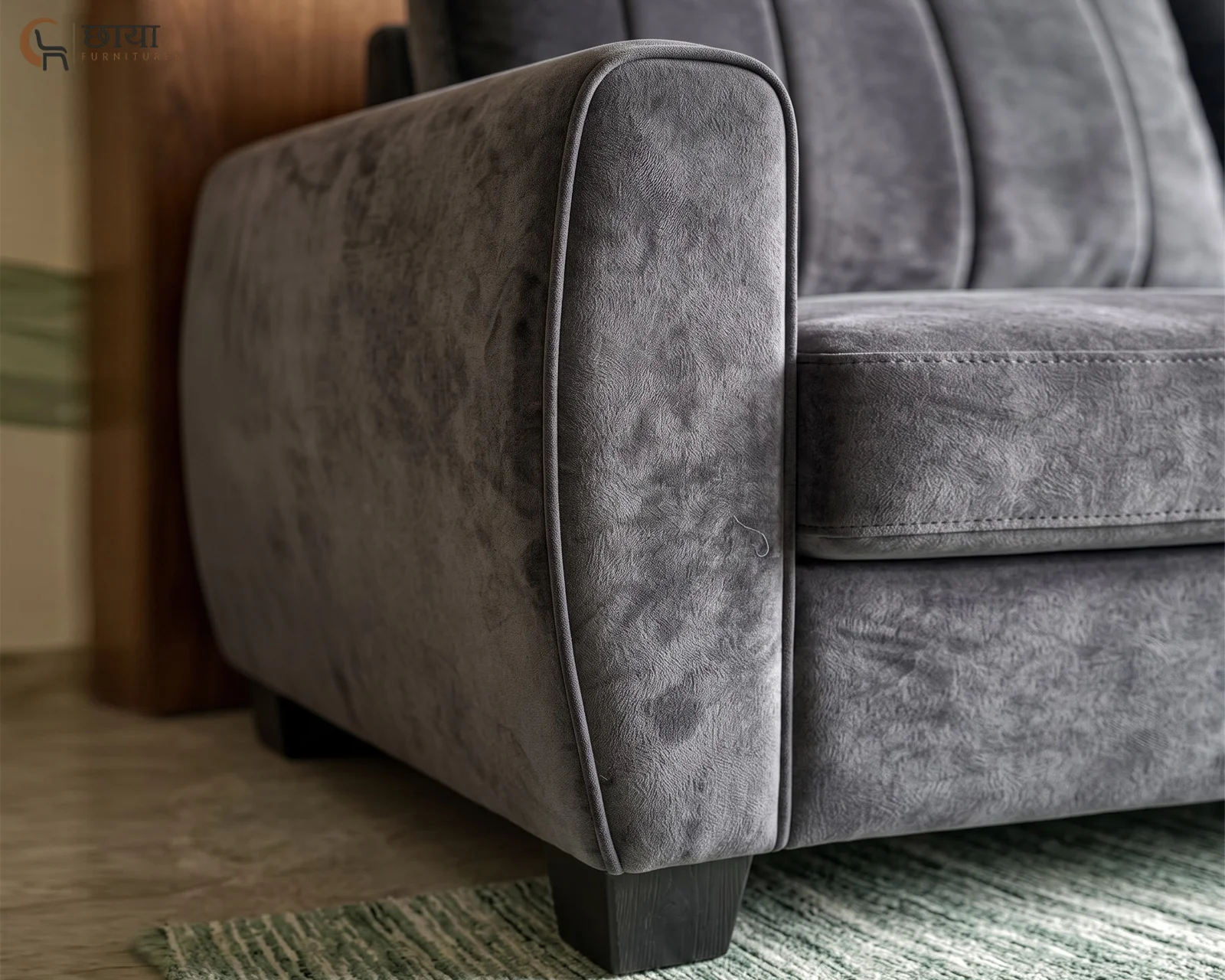 Edan 3 Seater Fabric Sofa (Grey) — 18