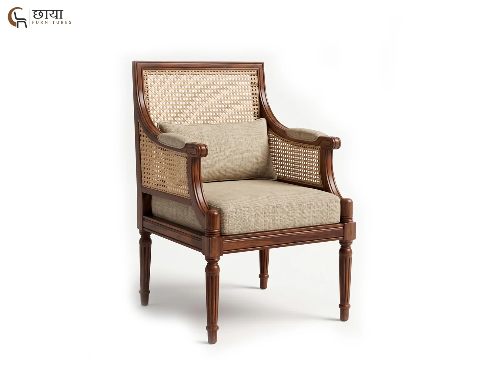Novi Arm Chair (Teak Finish) — 4