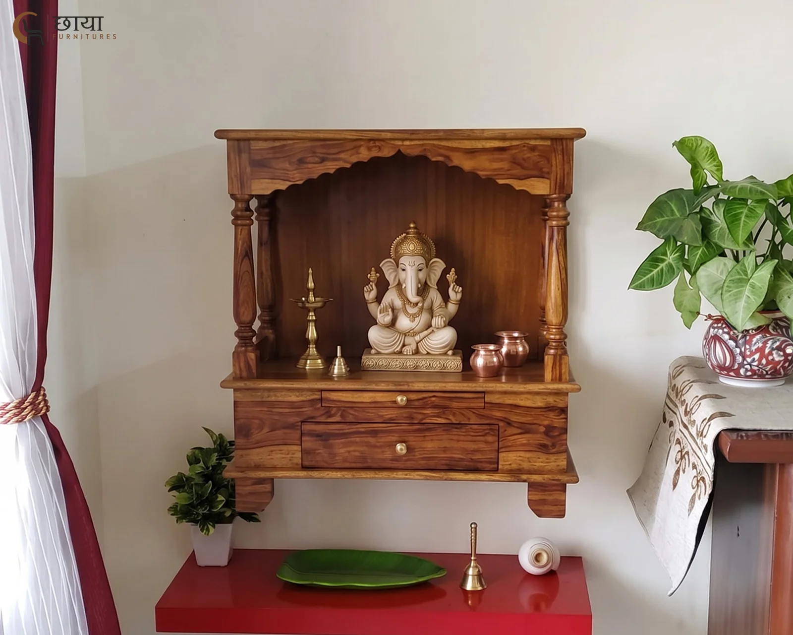Aradhya Home Temple (Honey Finish) — 4