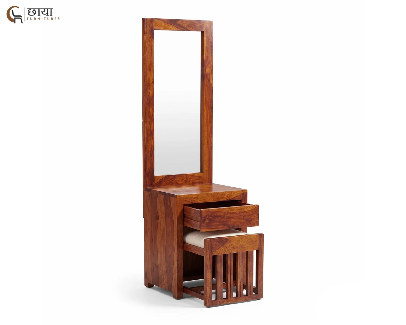 Rowan Sheesham Wood Dressing Table (Honey Finish) — 10