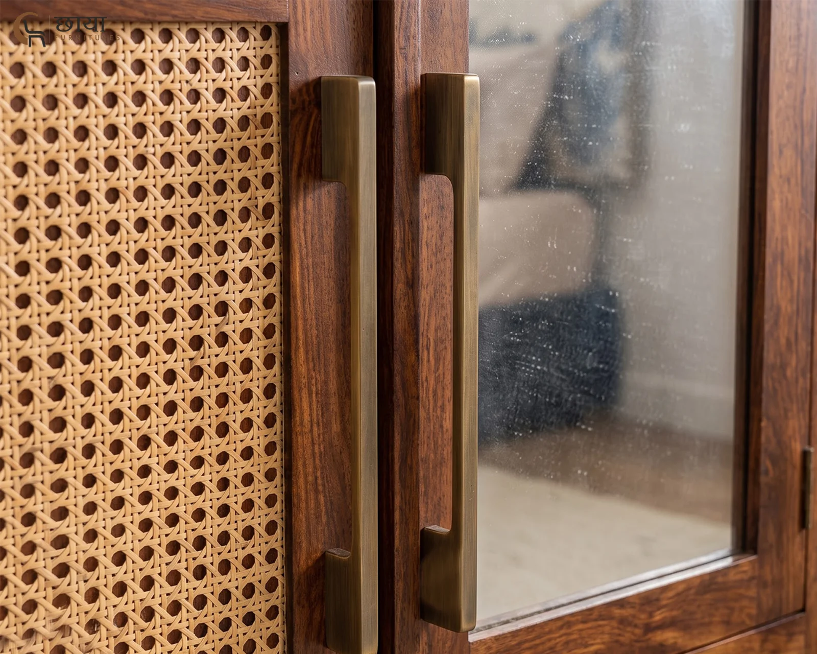 Rabel 2 Door Wardrobe With Mirror (Honey Finish) — 20