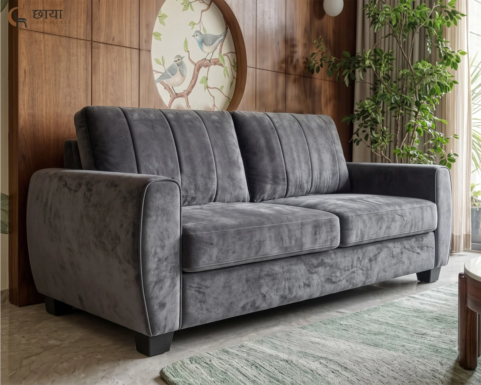 Edan 3 Seater Fabric Sofa (Grey) — 11