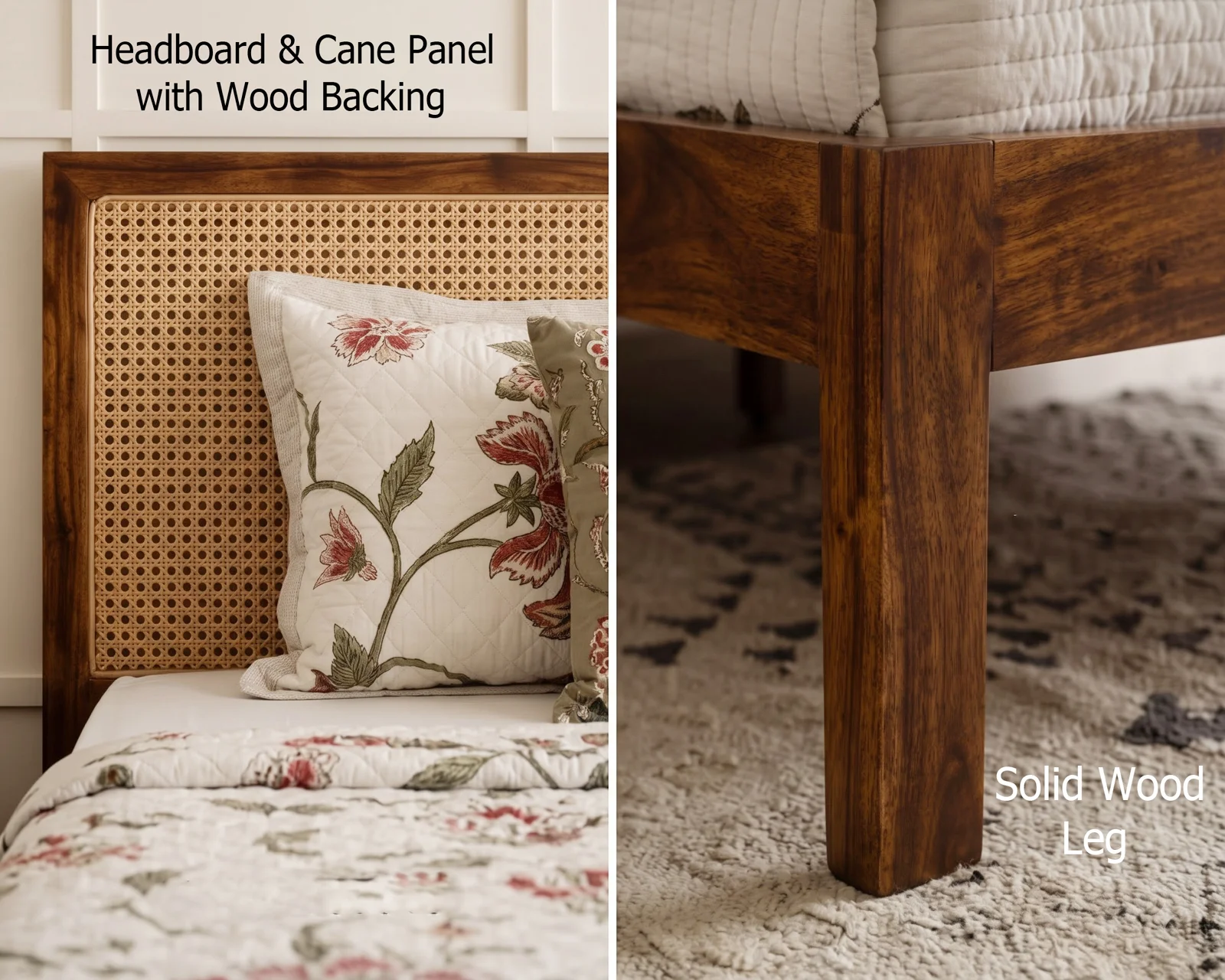 Adam Sheesham Wood Bed Without Storage (King Size, Honey Finish) — 17
