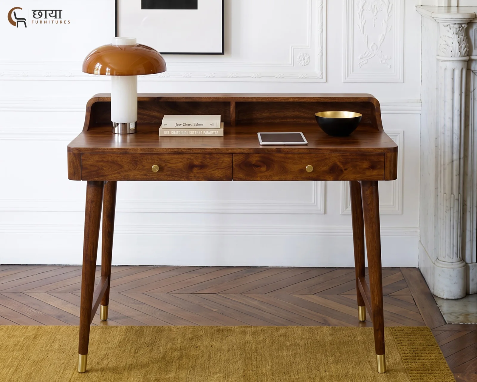 Axel Study Table (Teak Finish) — 8