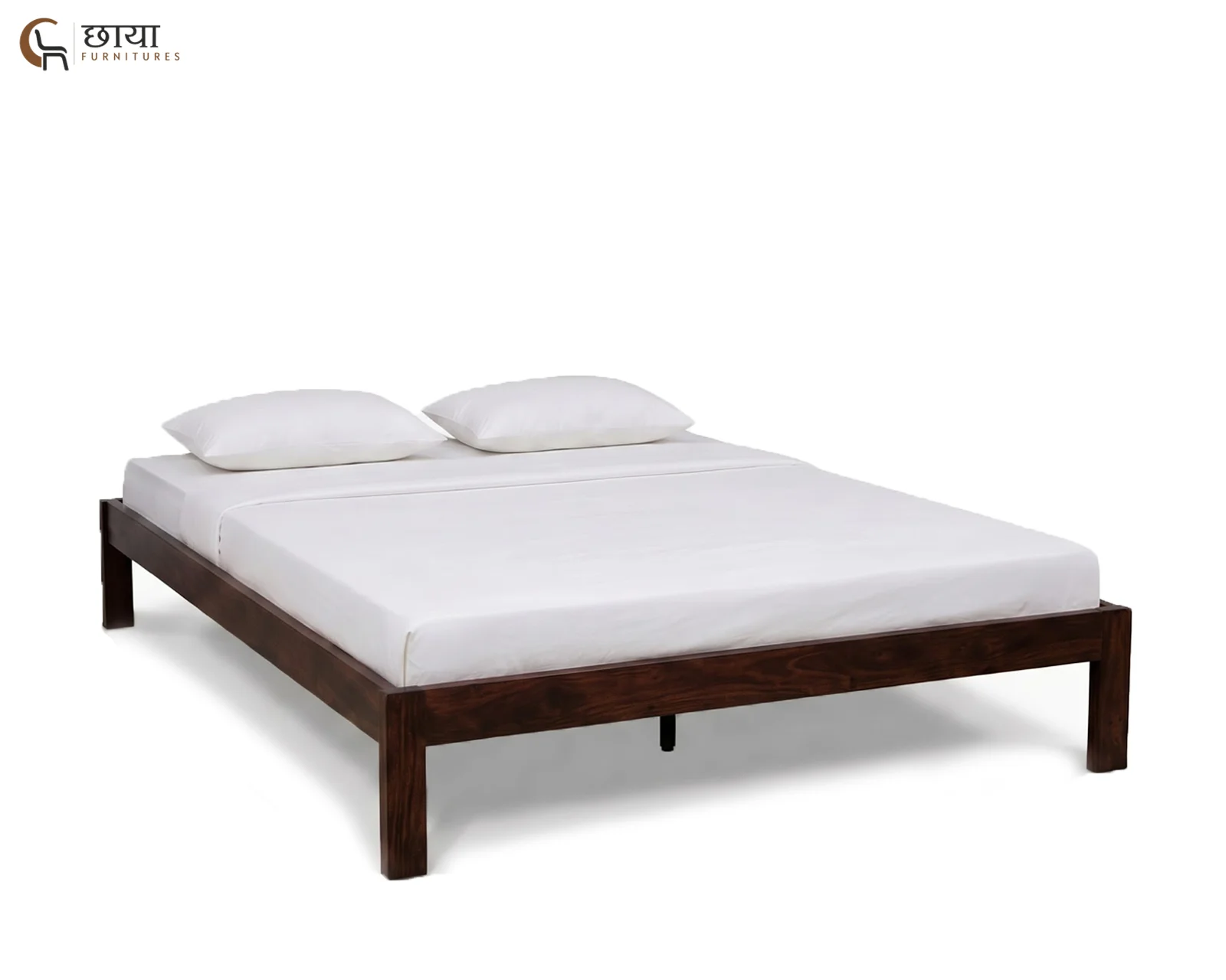Yara Sheesham Wood Bed Without Storage (King Size, Walnut Finish) — 7