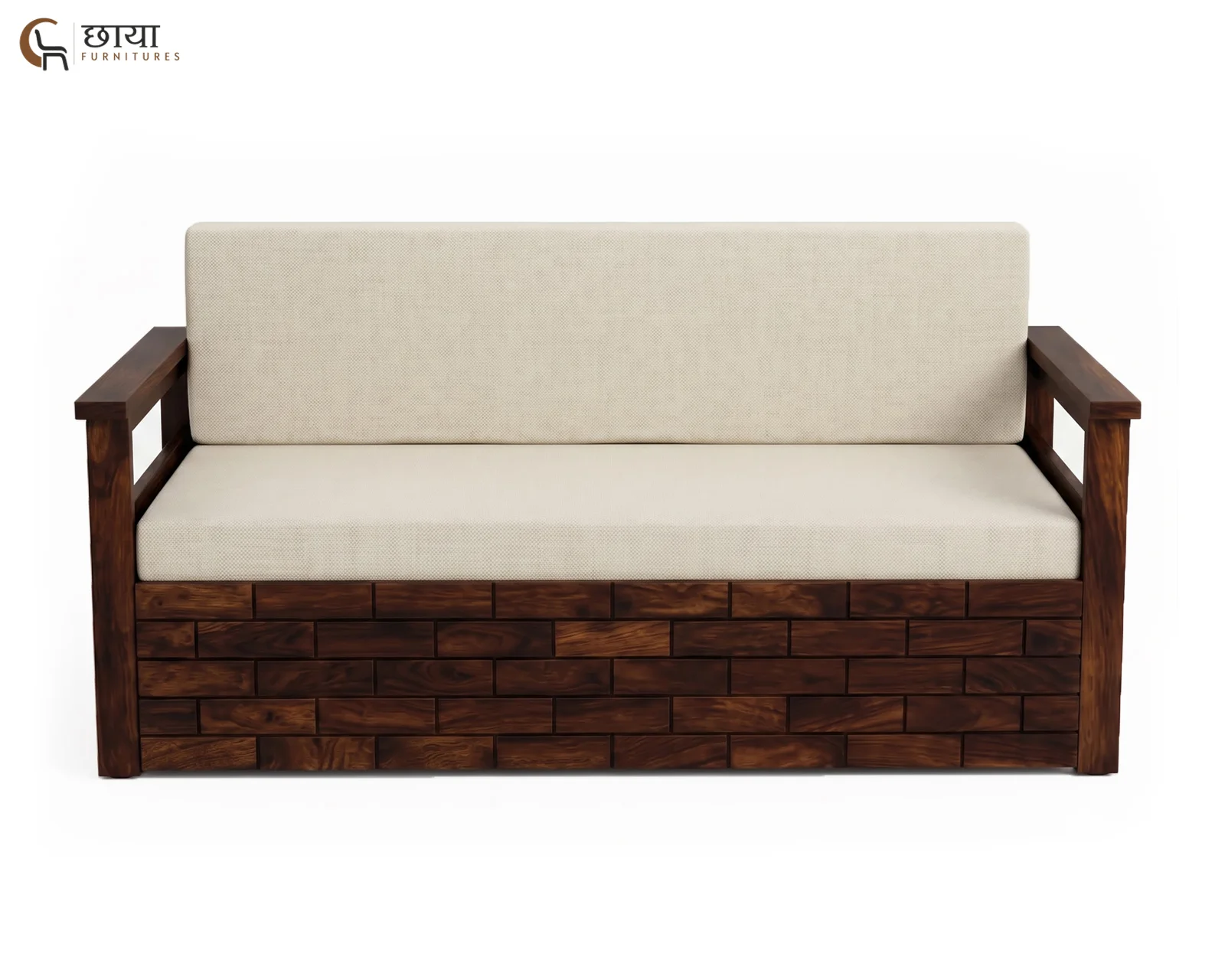 Varys Wooden Sofa Cum Bed (Queen Size, Walnut Finish) — 9