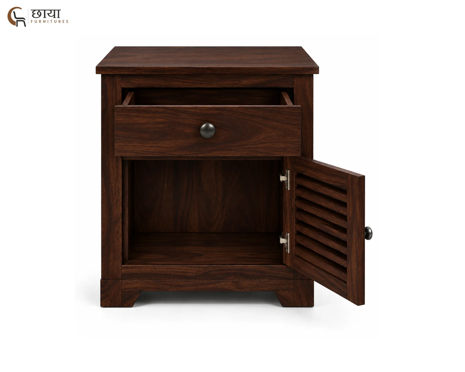 Riyasat Bedside Table (Walnut Finish) — 2