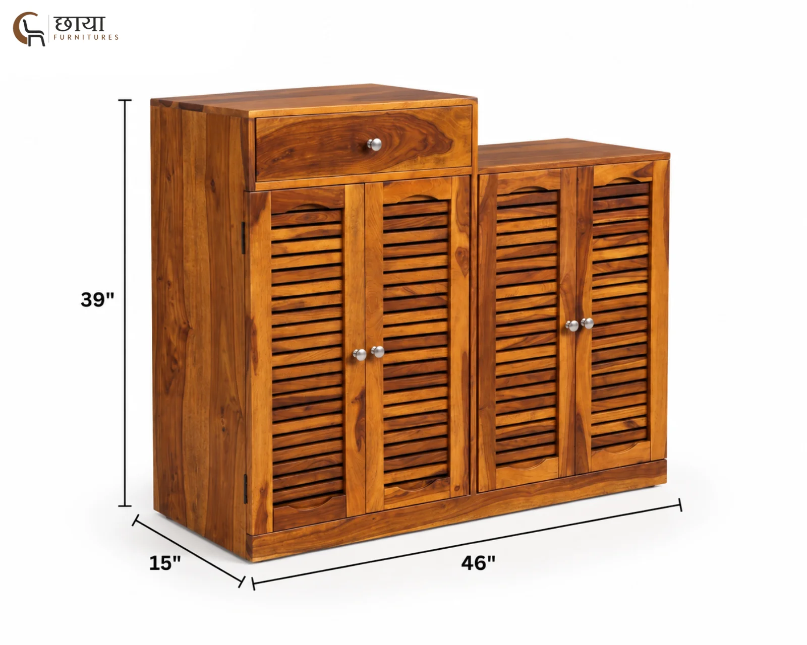 Belora Shoe Rack (Honey Finish) — dims (1)
