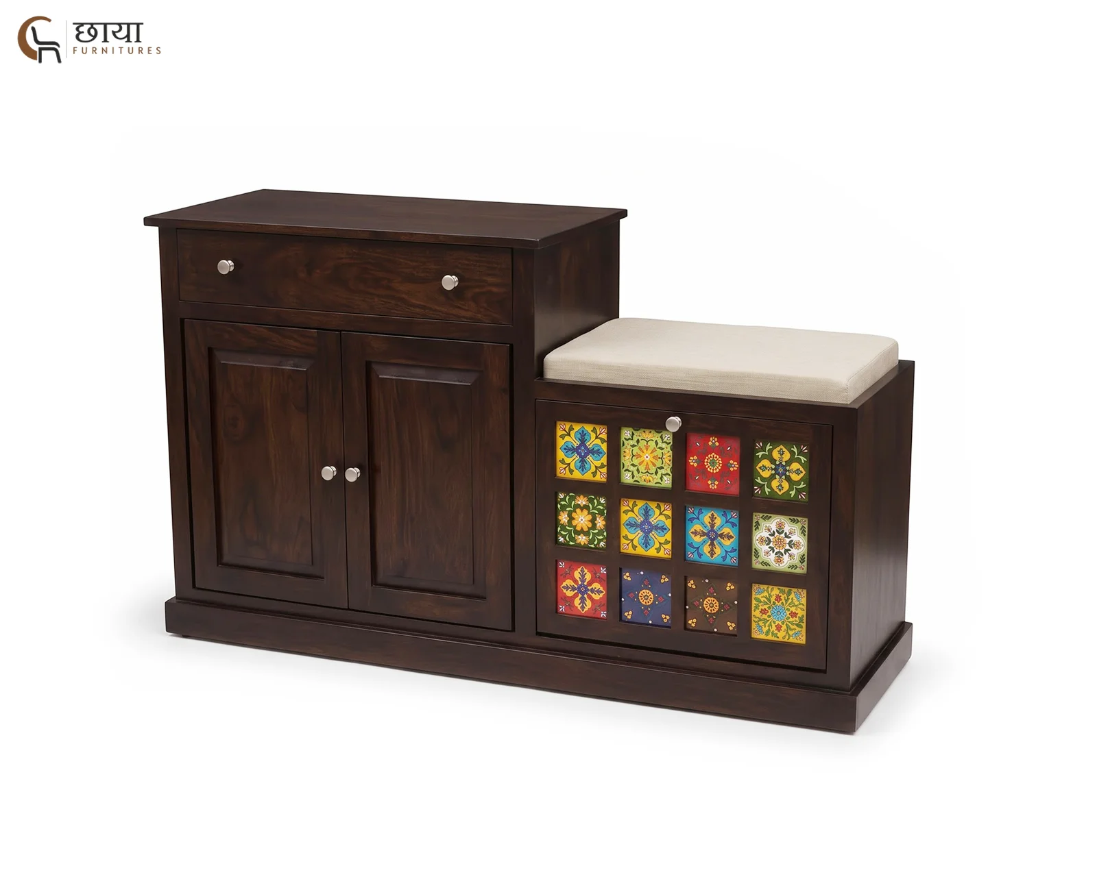 Elara Shoe Rack (Walnut Finish) — 10