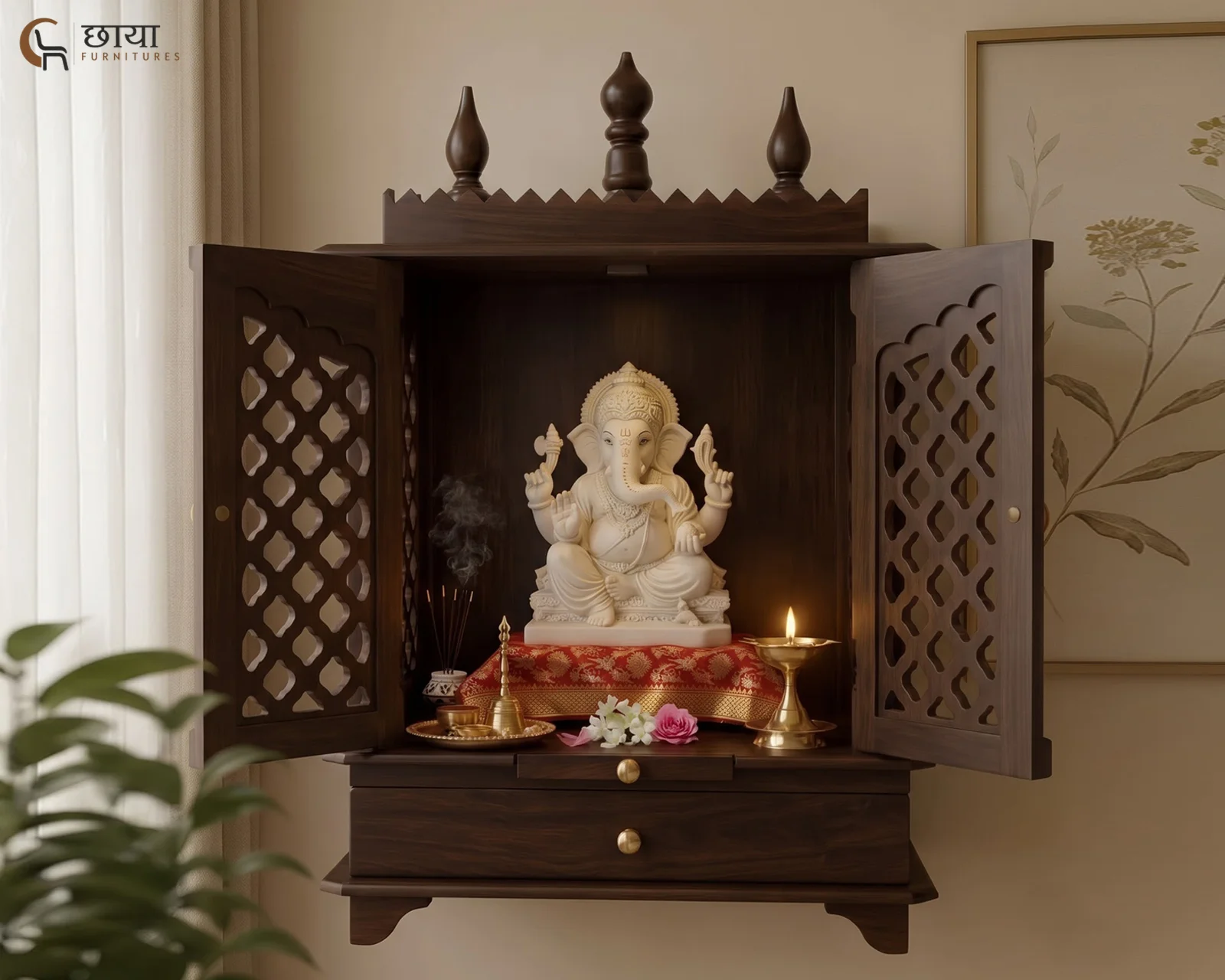 Veda Home Temple (Walnut Finish) — 11