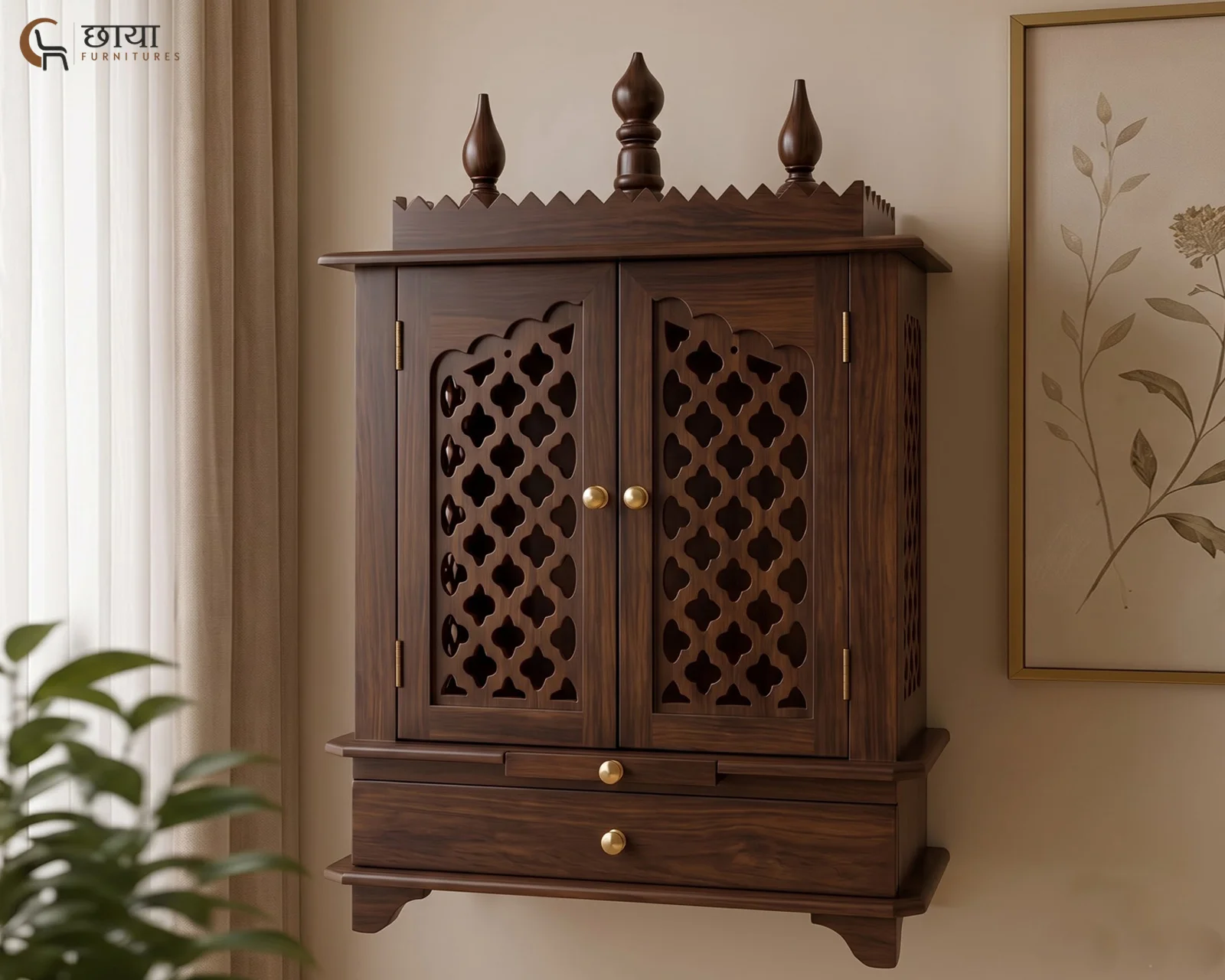 Veda Home Temple (Walnut Finish) — front 1