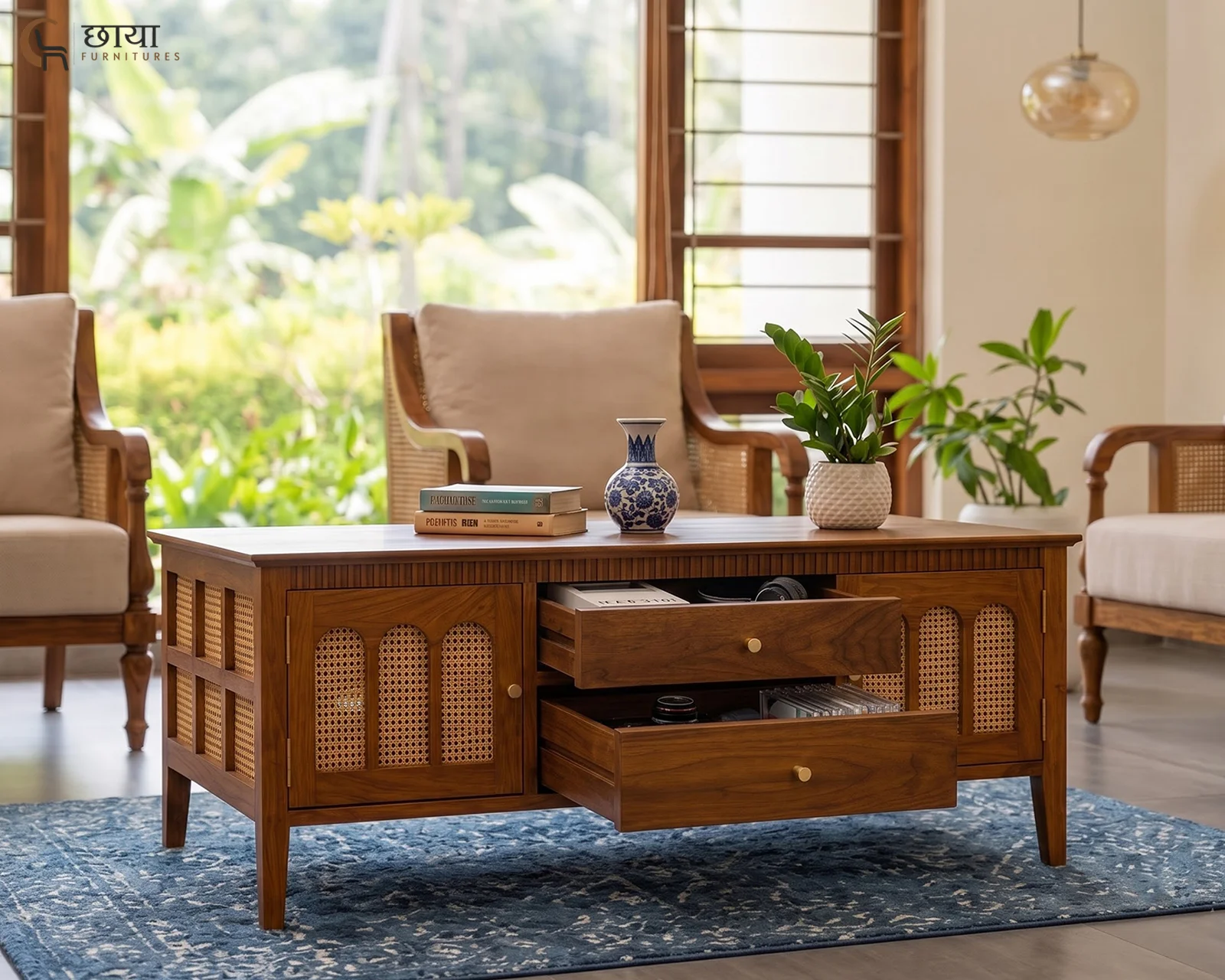 Neer Coffee Table (Honey Finish) — 12
