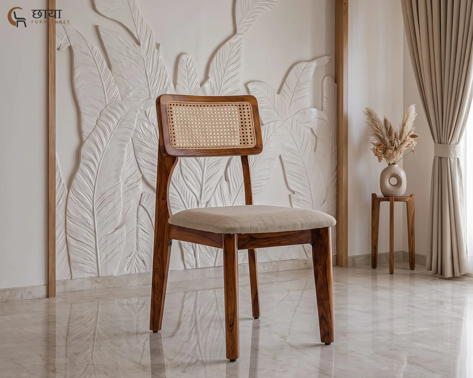 Aangan Dining Chair (Honey Finish) — 014