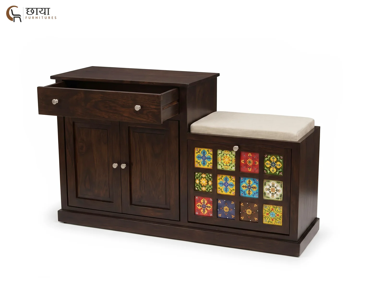 Elara Shoe Rack (Walnut Finish) — 8