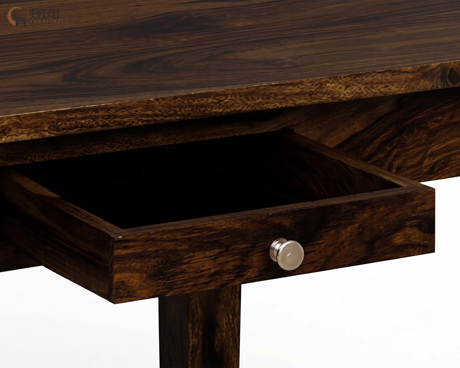 Riwaaz 6 Seater Dining Table (Walnut Finish) — 3