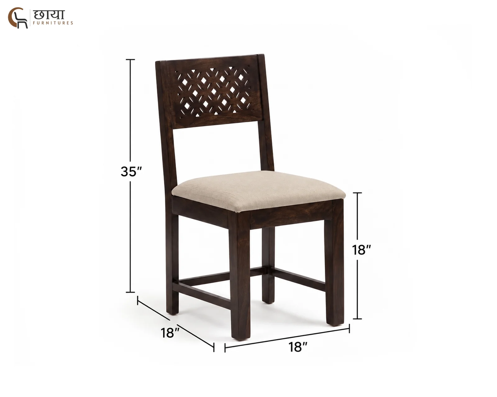 Luxe 4 Seater Dining Table Set With Bench (Walnut Finish) — 20