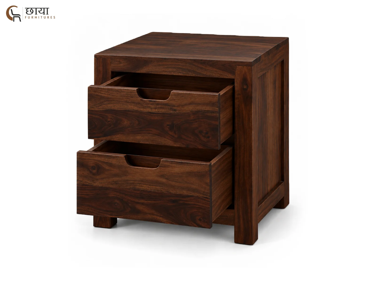 Veer Bedside Table (Walnut Finish) — 1