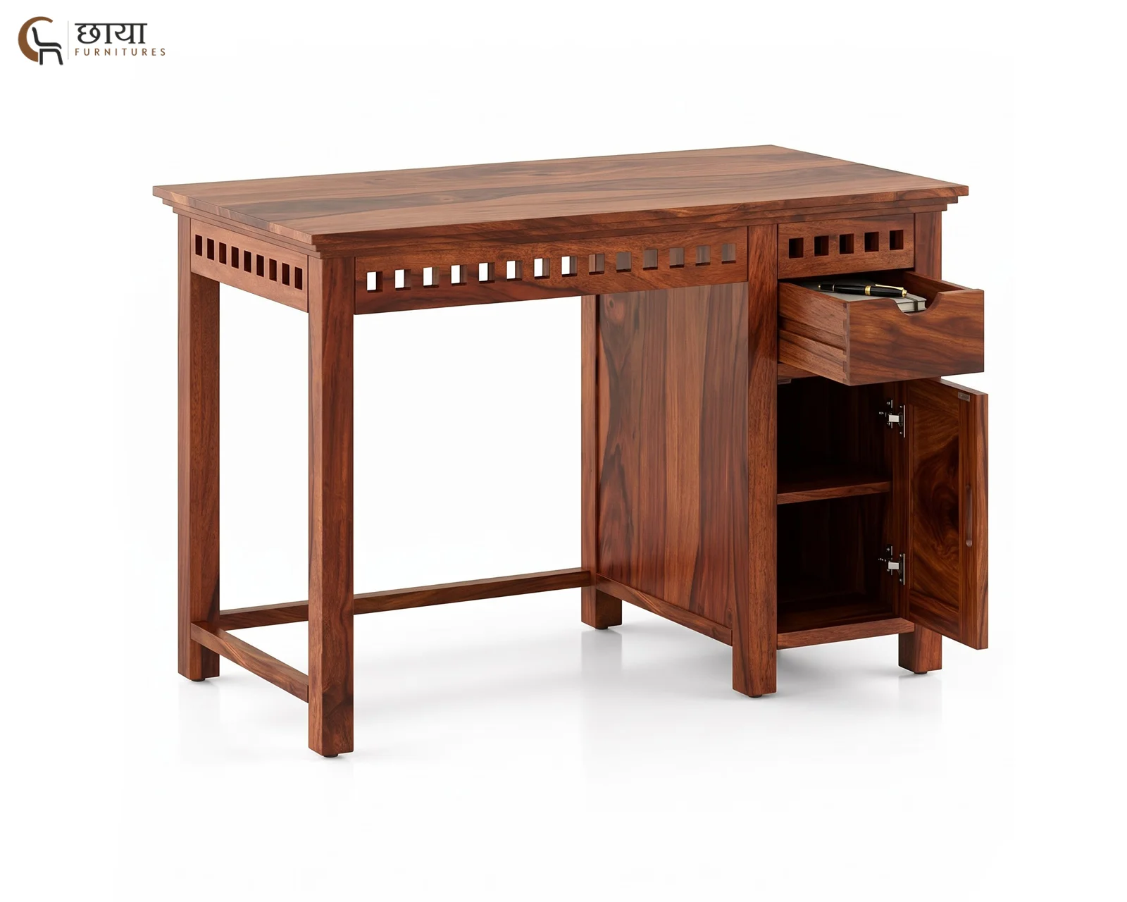 Haven Study Table (Honey Finish) — 2