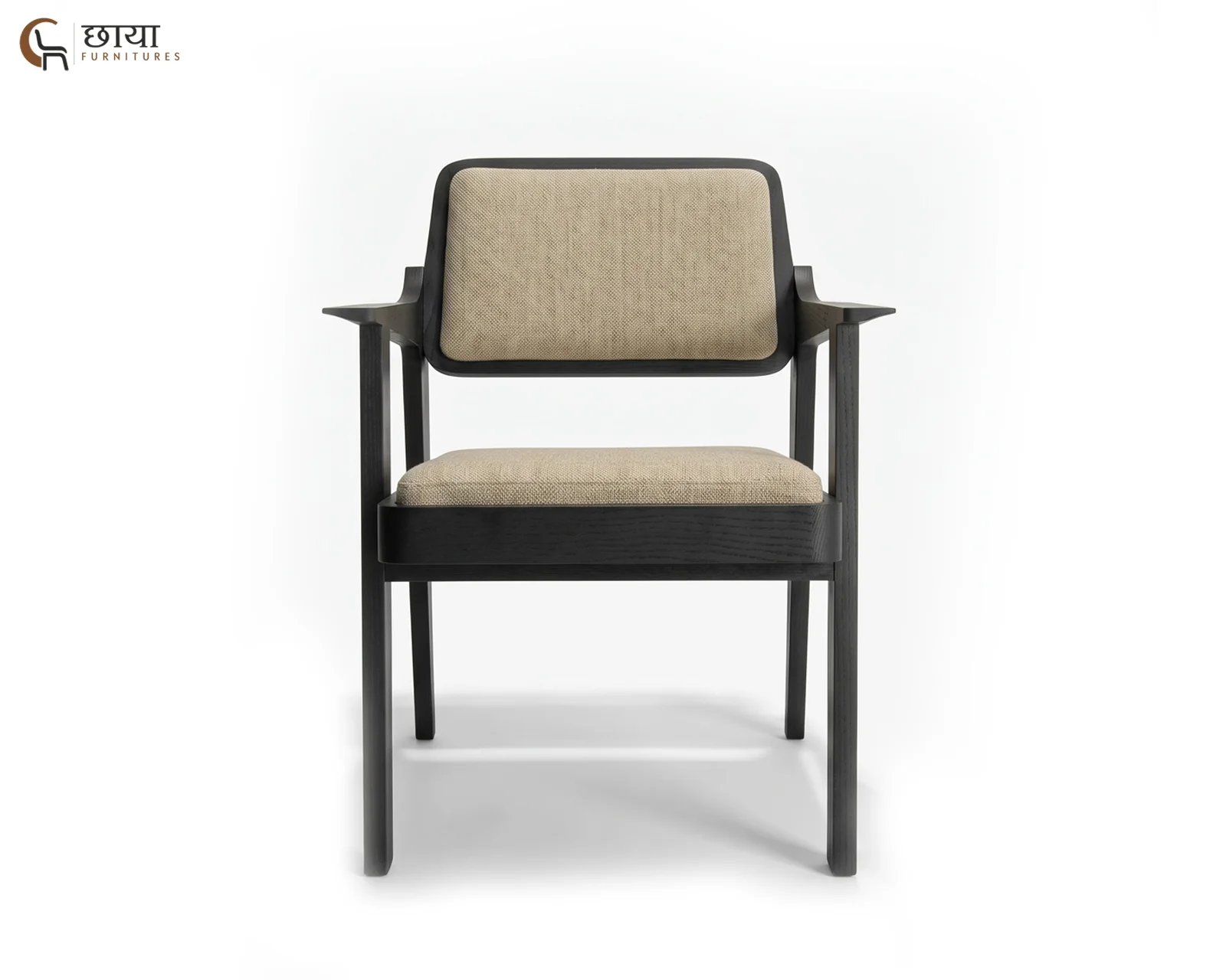Saul Arm Chair (Black Finish, Cream) — 3