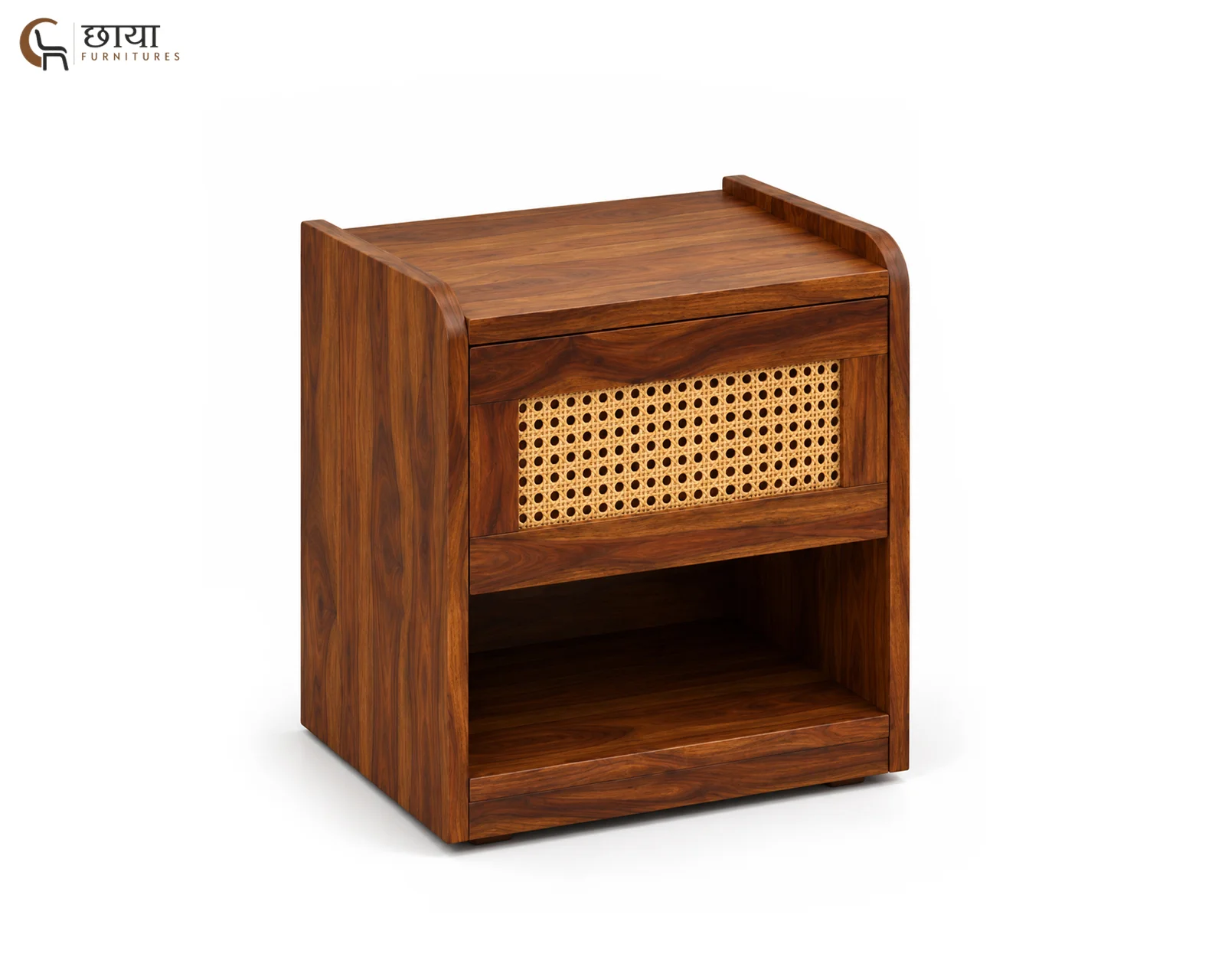 Nivas Bedside Table (Honey Finish) — 3