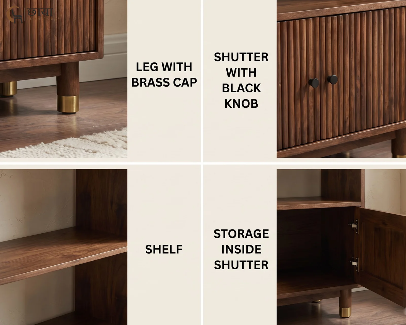Nemili Book Shelf (Mango Wood, Teak Finish) — 10