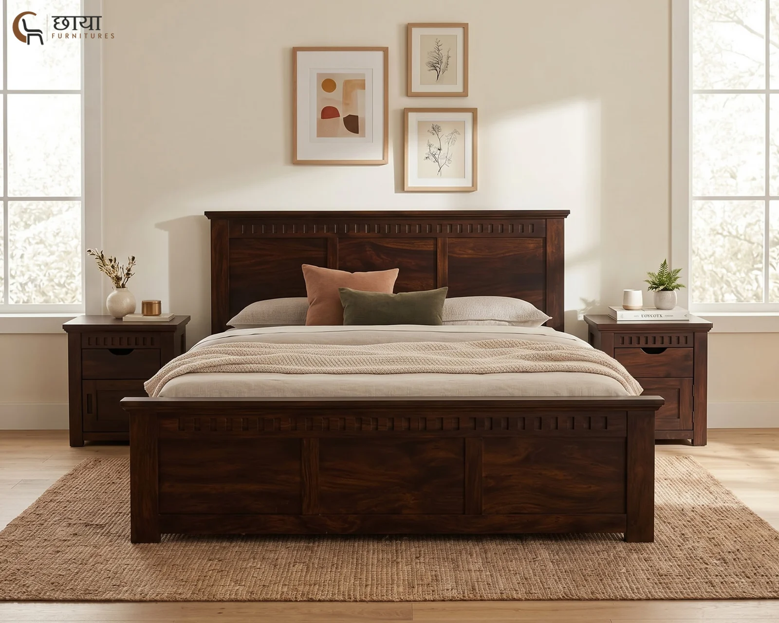 Manasa Sheesham Wood Bed With Draw Storage (Queen Size, Walnut Finish) — 17