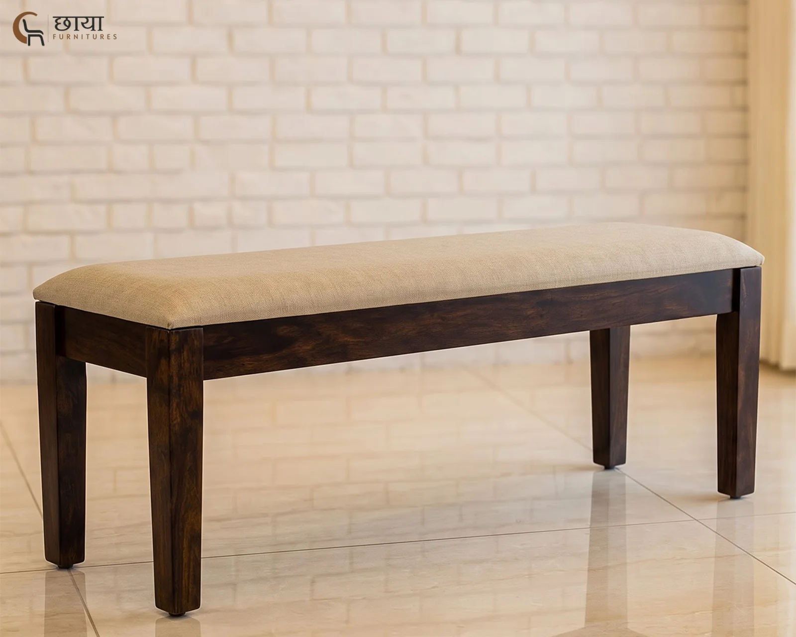 Riwaaz 6 Seater Dining Table Set (Walnut Finish) — 104