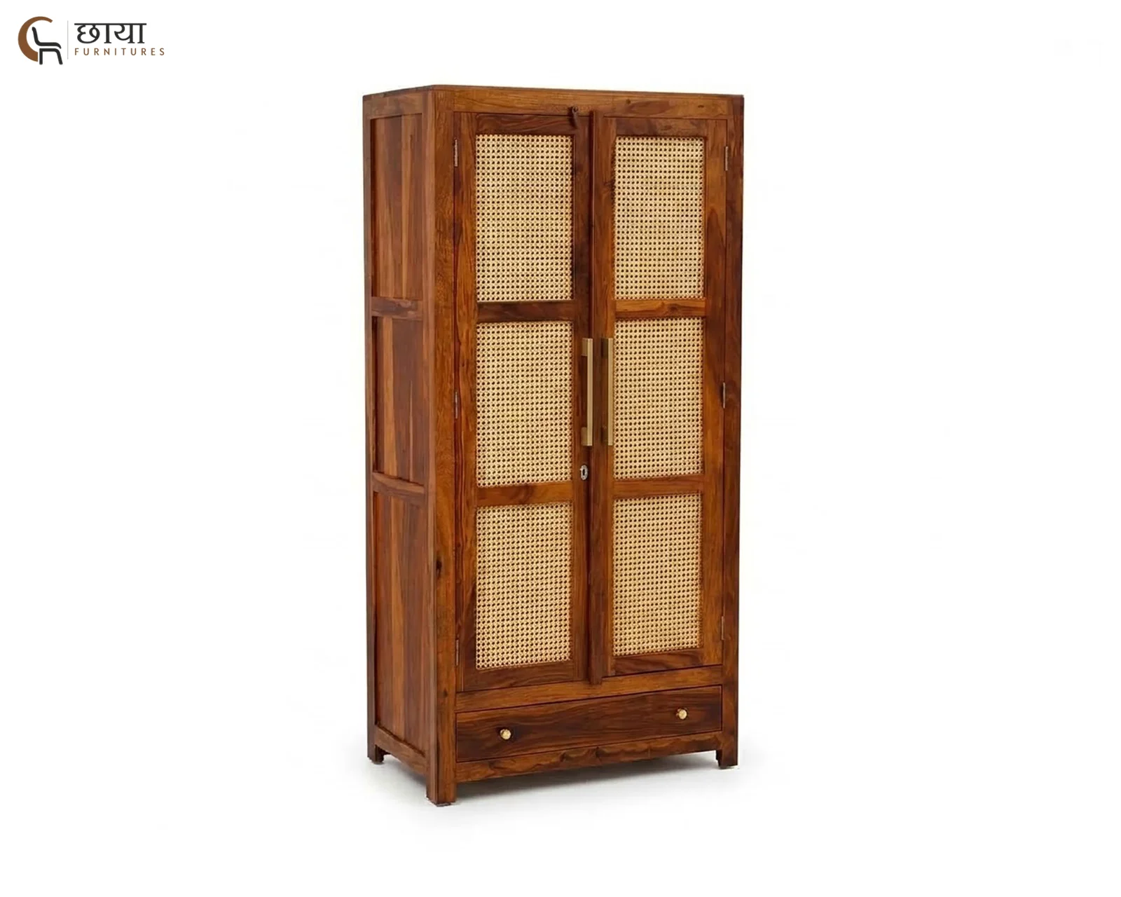 Rabel 2 Door Wardrobe (Honey Finish) — 6
