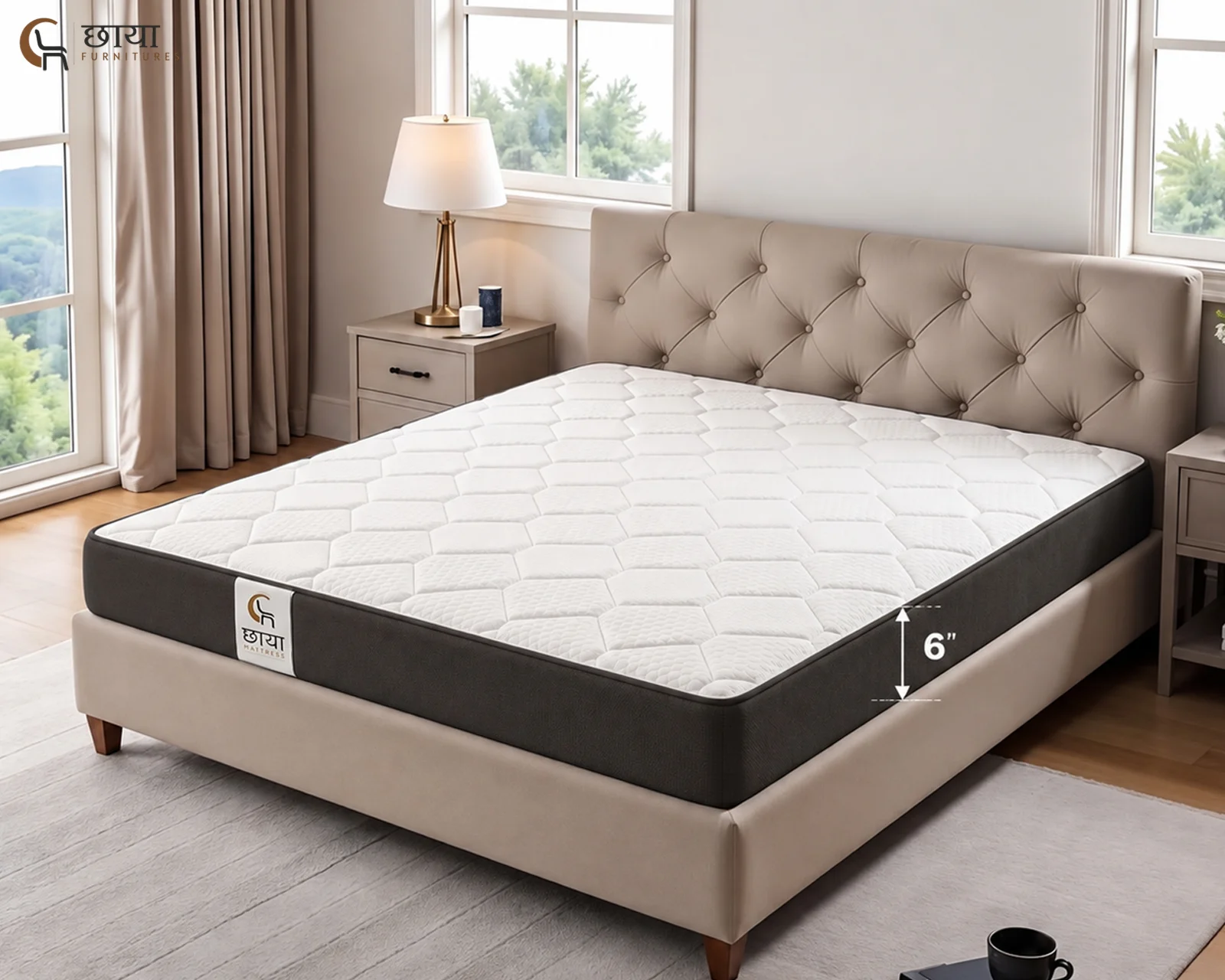 Chaaya Ortho Memory Foam Mattress (Queen Size, 78"x60"x6") — 08