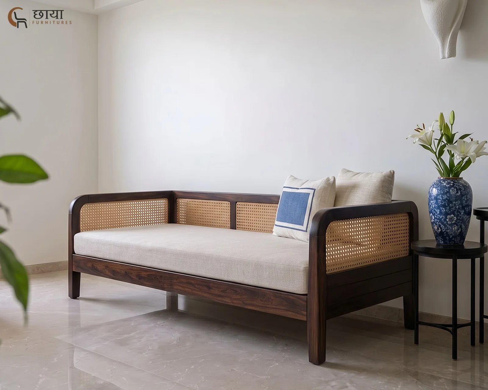 Rickon Sheesham Wood Diwan (Walnut Finish) — 23