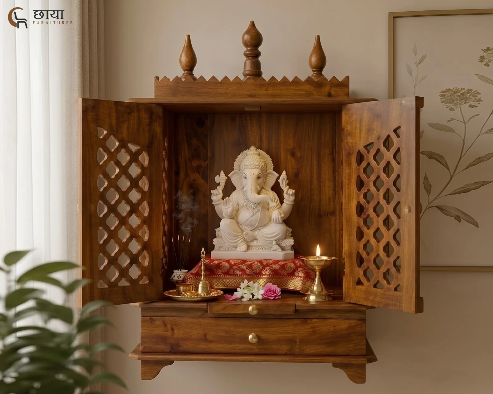 Veda Home Temple (Honey Finish) — 12