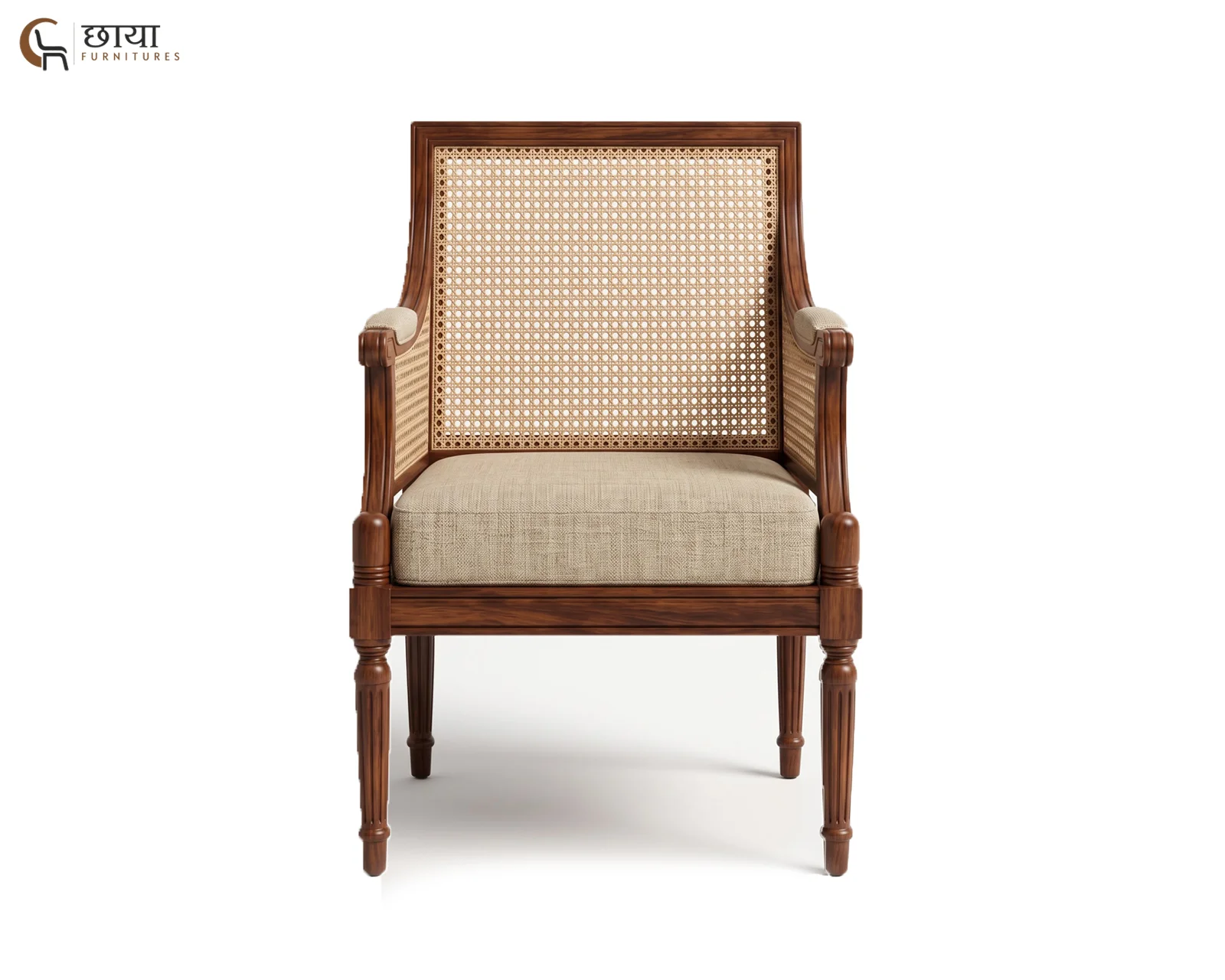 Novi Arm Chair (Teak Finish) — 7