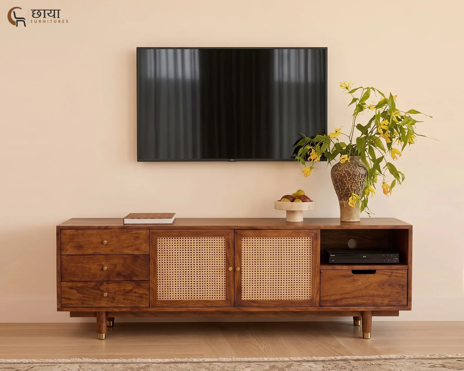 Milano Tv Unit (Teak Finish) — 7