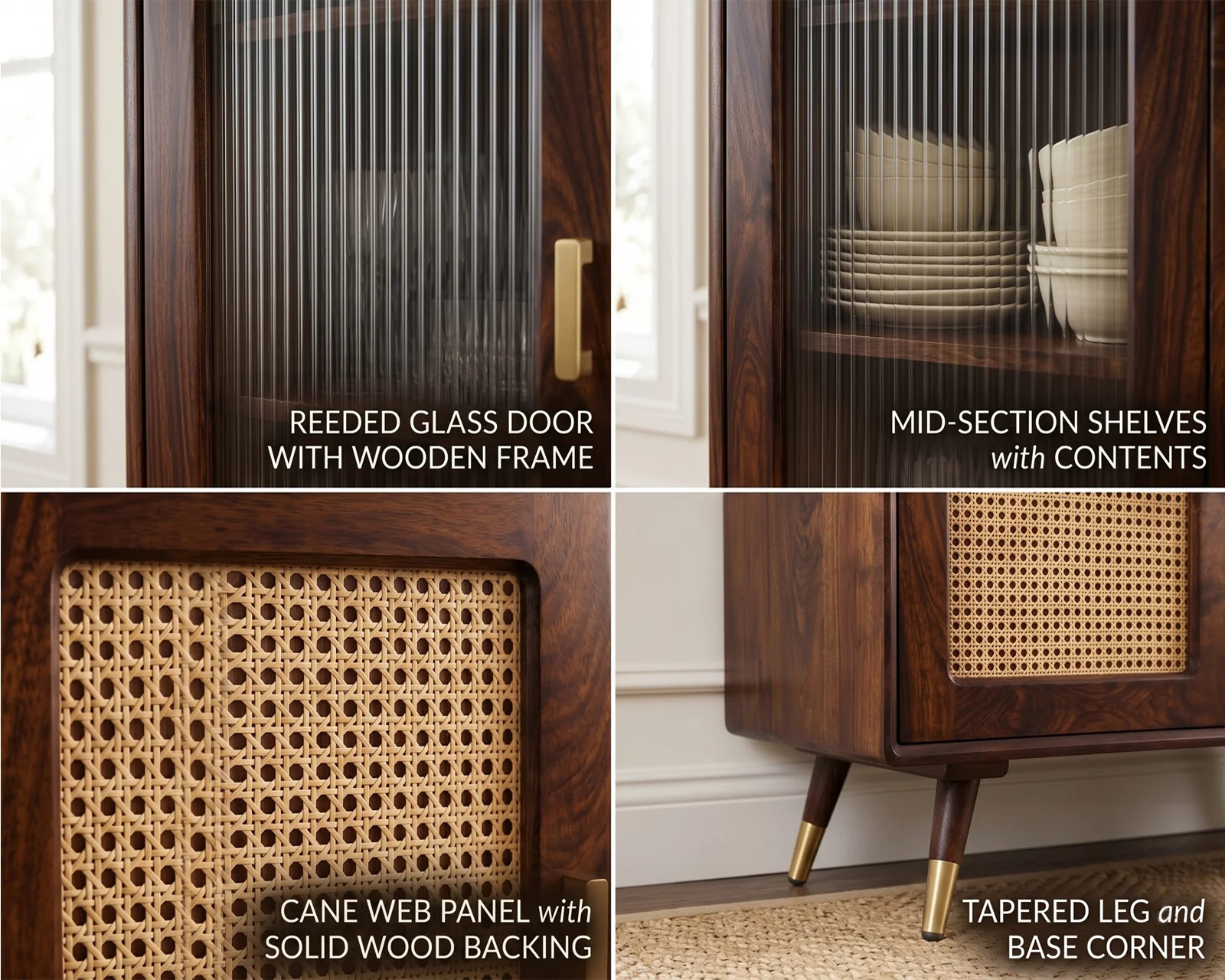 Jerald Sheesham Wood Kitchen Cabinet (Walnut Finish) — 22