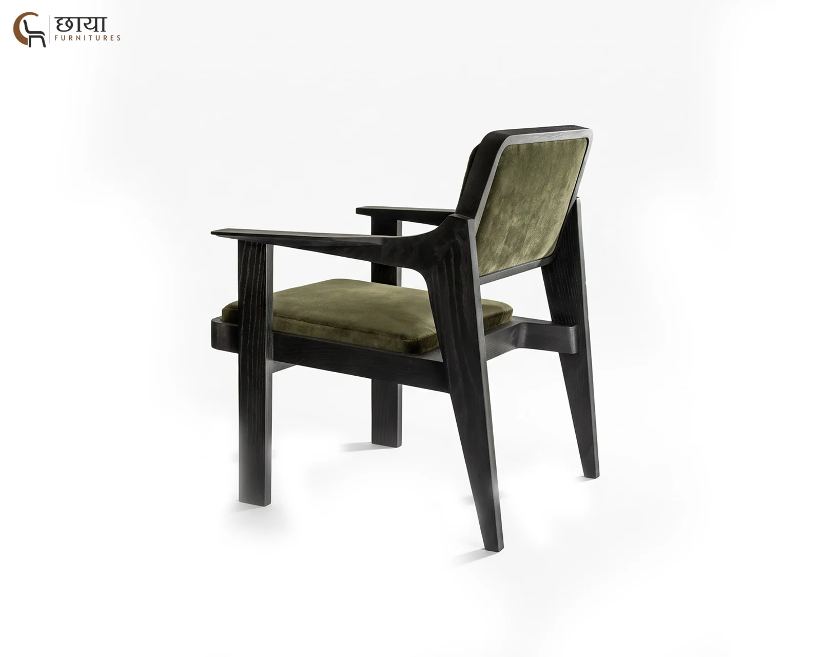 Saul Arm Chair (Black Finish, Green Velvet) — 7