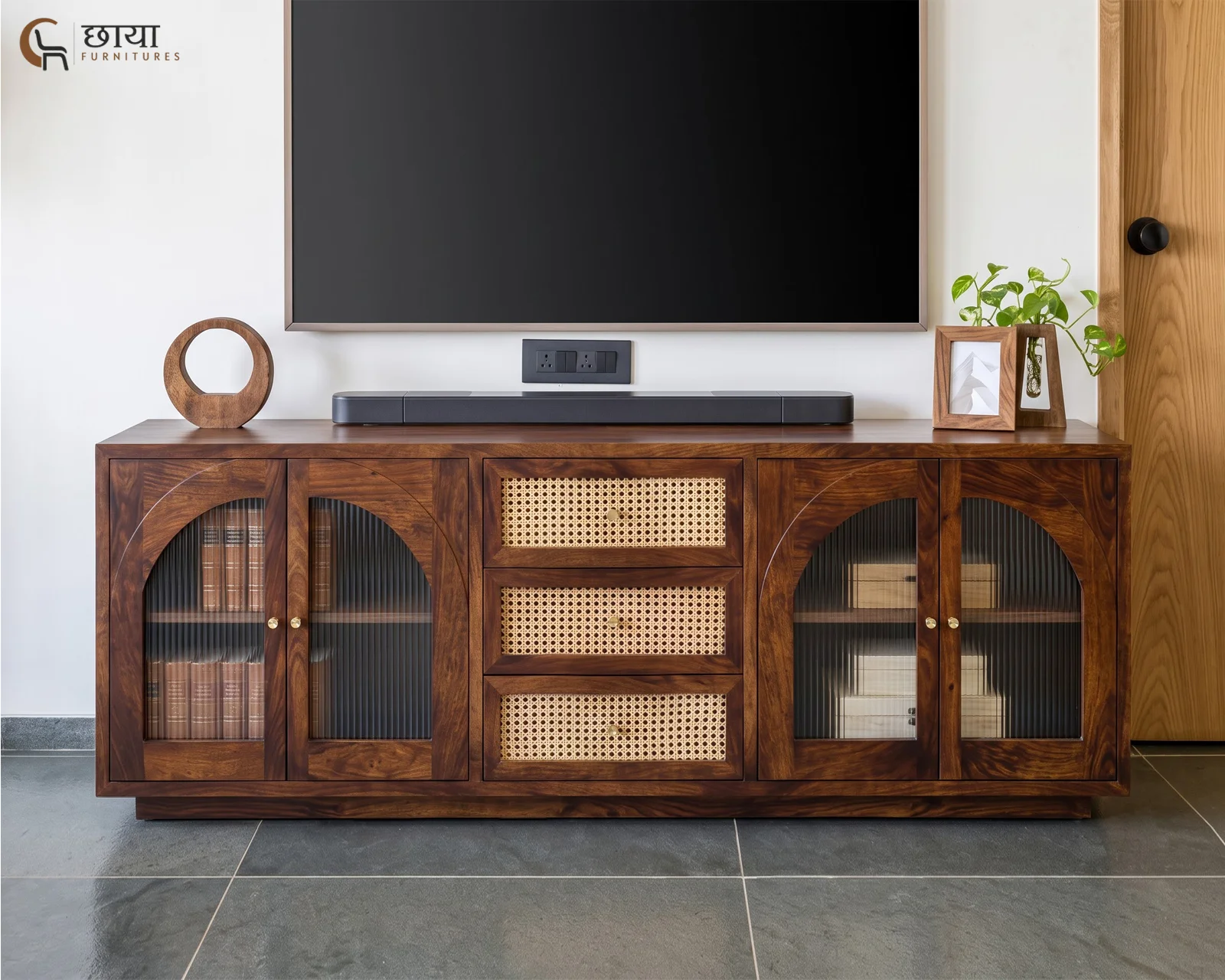 Zayn TV Unit (Teak Finish) — 12