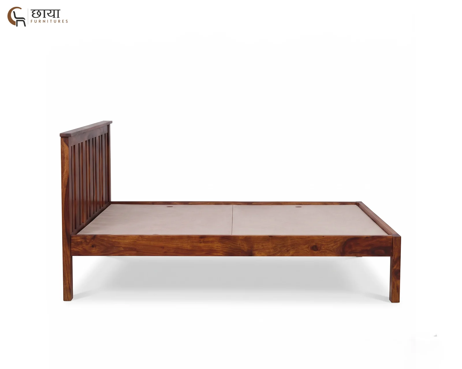 Magnus Sheesham Wood Bed Without Storage (King Size, Honey Finish) — 7