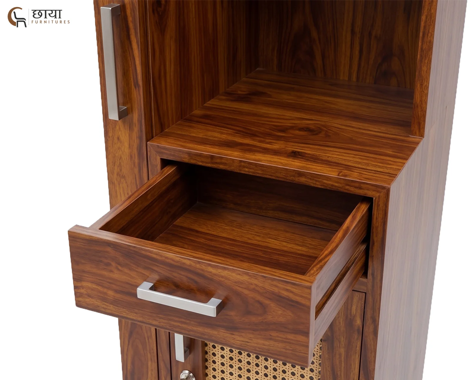Aranya Sheesham Wood Dressing Table with Mirror (Honey Finish) — 3