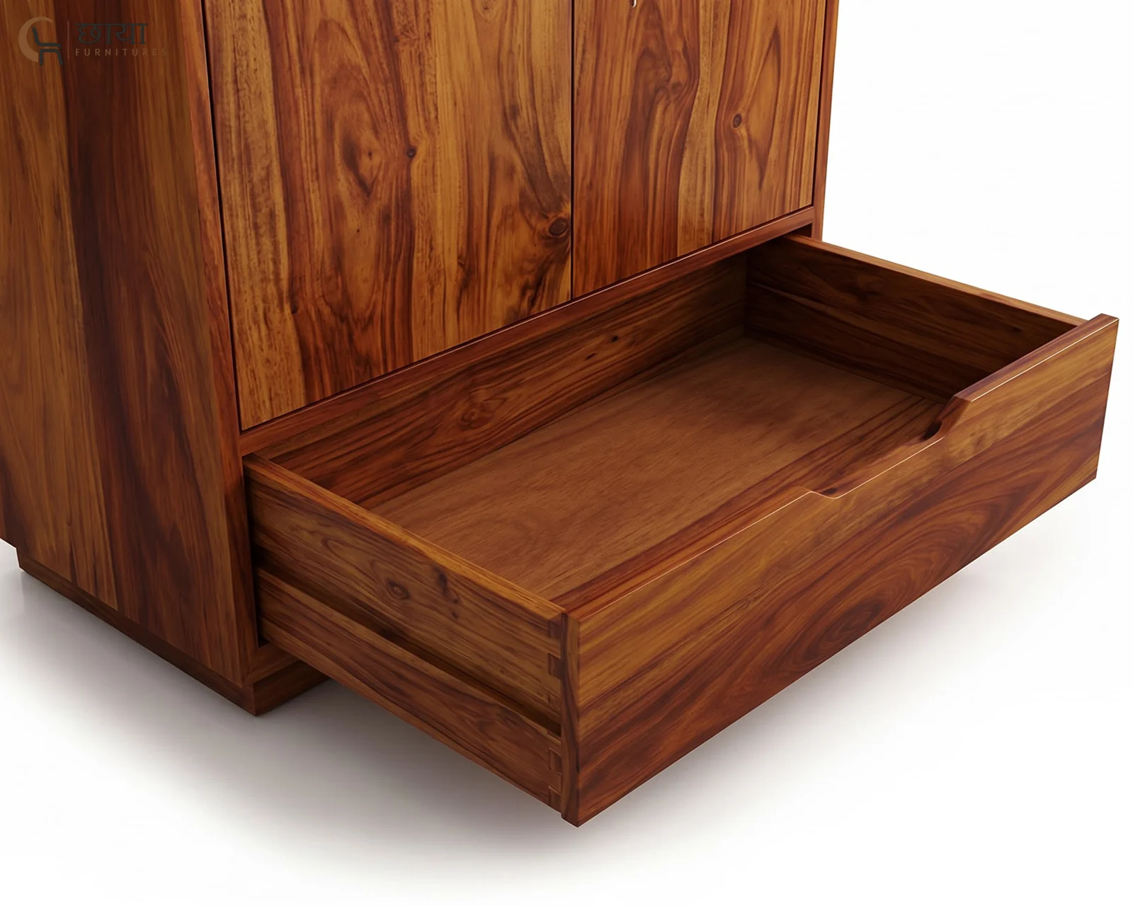 Jimbeam 2 Door Wardrobe (Honey Finish) — 7