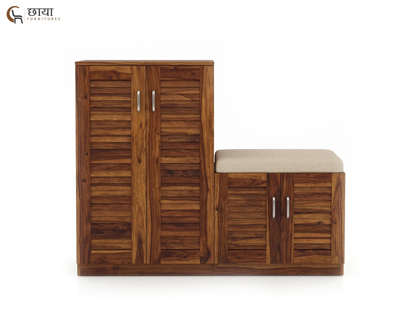 Veyra Shoe Rack (Honey Finish) — 3