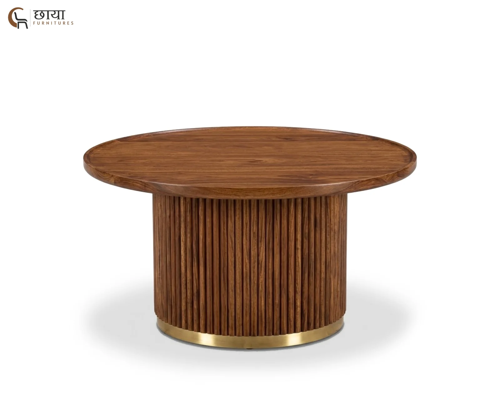 Clara Sheesham Wood Coffee Table (Honey Finish) — (1)