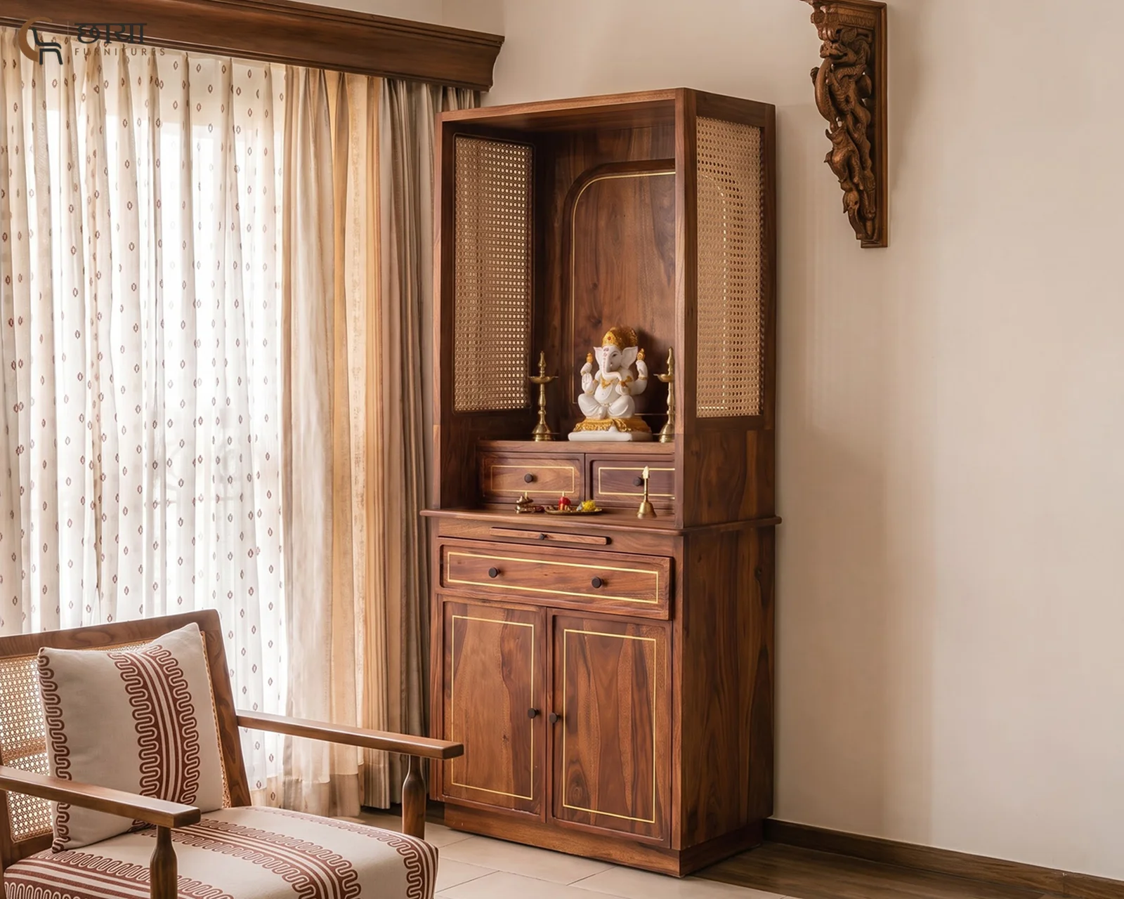 Nivaan Home Temple (Teak Finish) — front